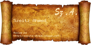Szeitz Ahmed névjegykártya
